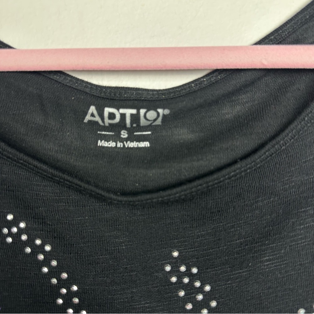 Apt. 9 Black Top with Silver Accents Size Small - Picture 2 of 7